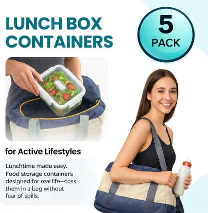 Fruit Containers for Fridge, 5-Pack Airtight Storage Set | Berry Storage Container for Refrigerator, Removable Colander, BPA-Free Non-Toxic Produce Organizer, Dishwasher Safe, White