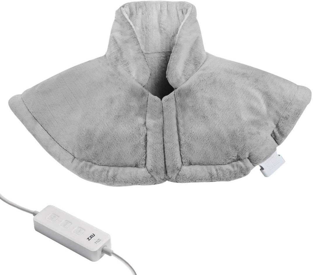 Heating Pad for Neck and Shoulder and Back,Weighted Electric Heated Neck Wrap Warmer with 3 Heat Setting and Moist Heat .20 * 25, Auto Shut Off Electric Neck Heat Pad, Machine Washable