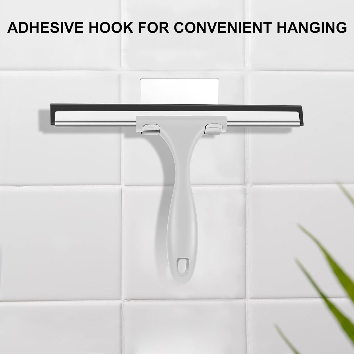 SetSail Squeegee for Shower Glass Door, 10 Inches, Black | Stainless Steel Shower Squeegee for Glass Doors, All-Purpose Window Squeegee for Shower Mirror Bathroom Car Window Cleaning