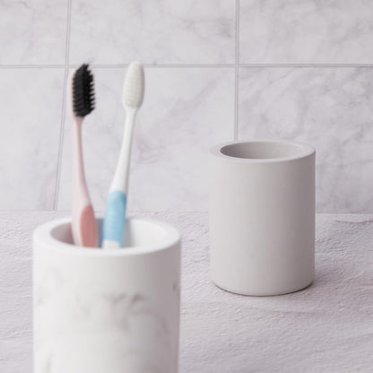 Drying Stone Toothbrush Holder, Diatomite Toothbrush Holders for Bathroom Counter, Quick Drying Electric Toothbrush and Toothpaste Holder Bathroom Organizer, Marble White