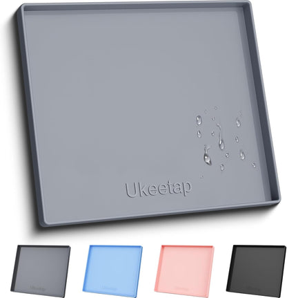 34" x 22" Extra Thick Silicone Mat Waterproof with Raised Edge, | Under Sink Mat for Kitchen & Bathroom, Kitchen Cabinet Liner, Multi-Purpose for Storage & Protection