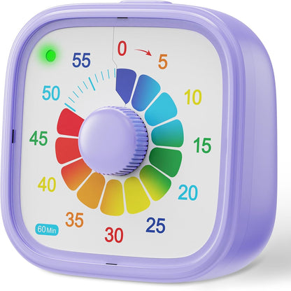 Visual Timer, Pomodoro Timers for Kids Adults, 60-Minute Countdown Desk Timer for Productivity, Silent ADHD Timer for Kids Toddlers, Kitchen for Cooking (Blue)