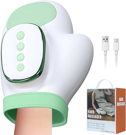 Neck and Shoulder Massager,Portable Shiatsu Back Massage Hand-Shaped Deep Tissue 4D Kneading Massager with Heat for Pain Relief and Muscle Relax,Gifts for Women Men,(Green)