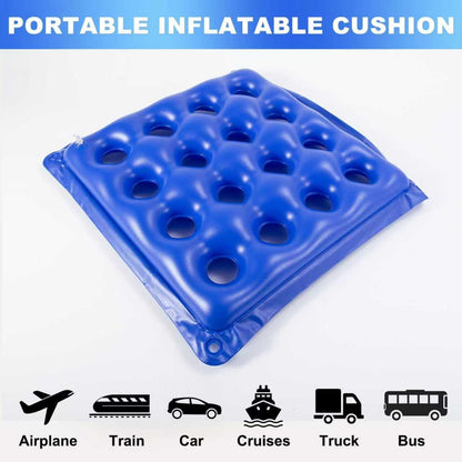 2-Pack Inflatable Waffle Cushion for Pressure Relief, Wheelchair Cushion for Pressure Redistribution, Portable Air Seat Cushions for Office Chair Car Seat, Breathable Seat Pad, Includes 1 Air Pumps