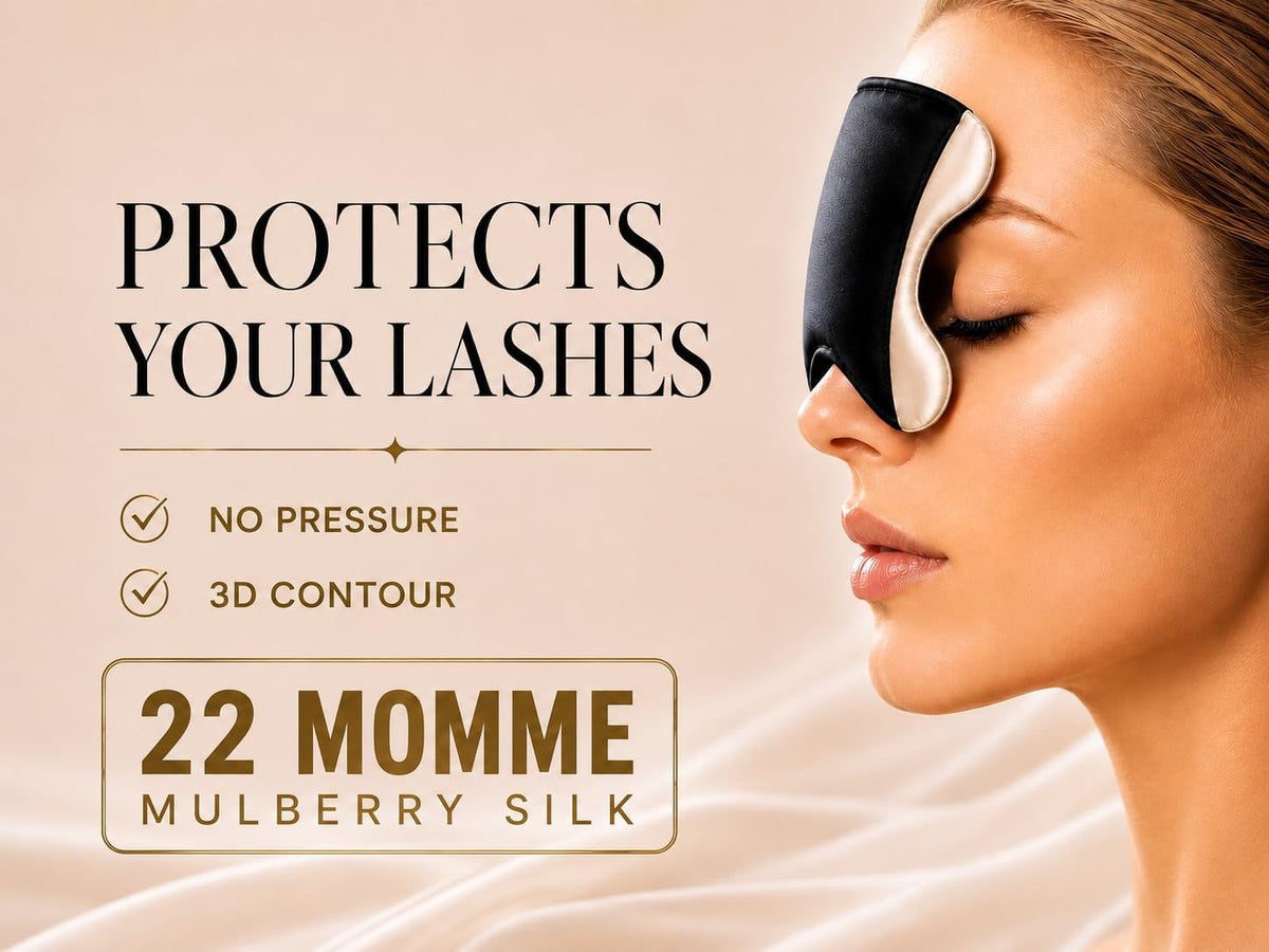 Silk & Chill™ 22 Momme Mulberry Silk Sleep Mask, 3D Eye Mask, Black