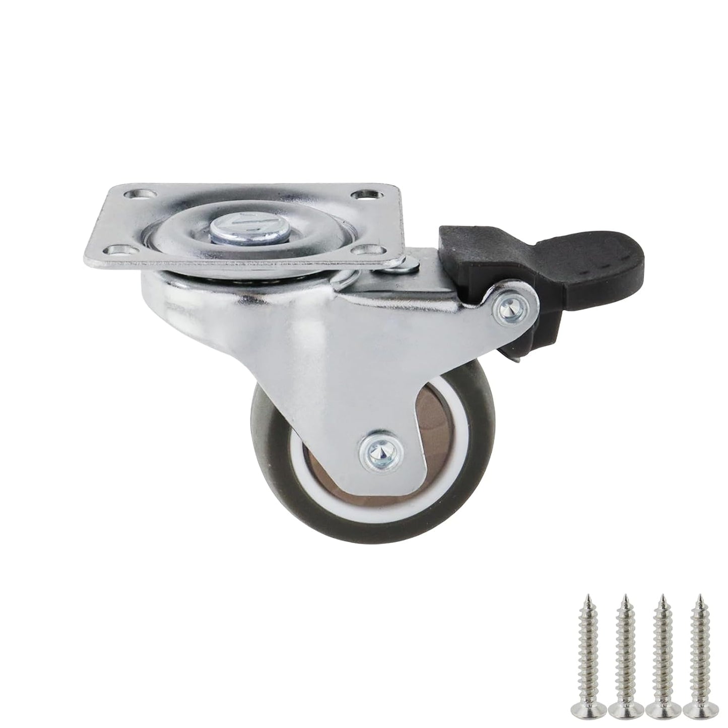 Semetall 4PCS Swivel Caster Wheels Square Cup Furniture Castors (Bronze) | 150kg Load Capacity, with Screws for Piano Feet, Sofa, Table, 1.02 Inch (26mm) Wheels