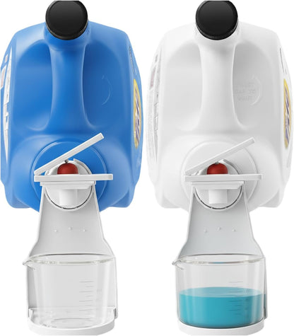2 Pack Laundry Detergent Dispenser Cup Holder, Nozzle Button，Easily No More runny or Messy Laundry Detergent, Laundry Cup Holder and drip Tray Room Organization and Storage
