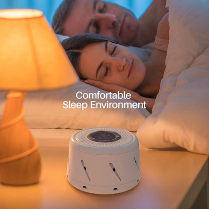 Real Fan White Noise Machine Sleep Sound Machine with Smart Mode, Timer & LED Display for Better Sleep, Office Privacy, Travel & Baby (White)