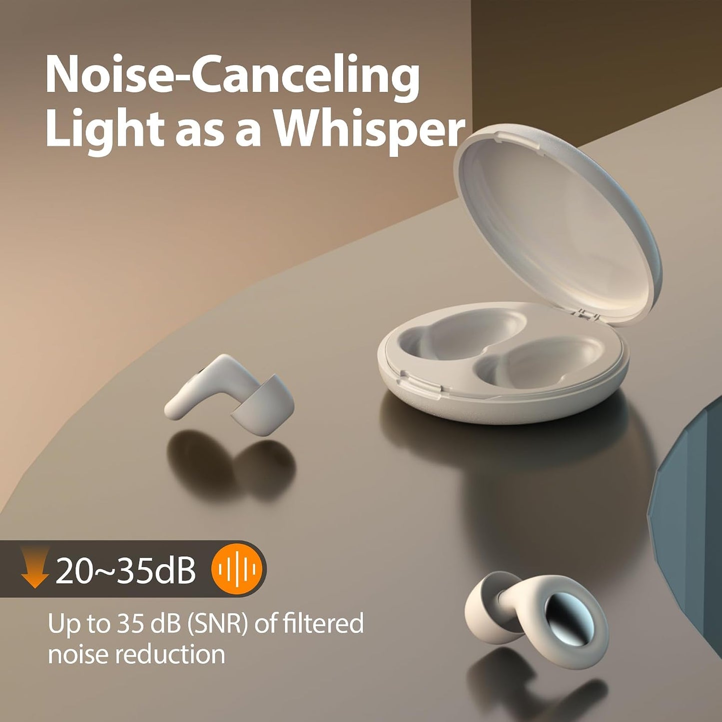 Reusable Sleep Noise-Canceling Earplugs, High-Fidelity Hearing Protection Earplugs, Ideal for Concerts, Travel, Library, Sleep, and Deep Focus Work | 20-35dB Noise Reduction(White)