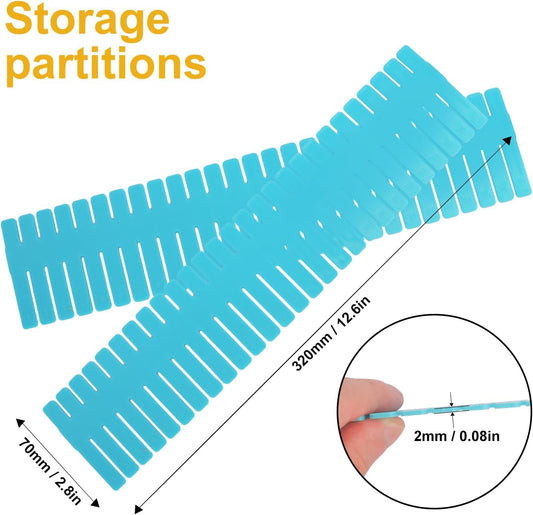100 PCS Premium DIY Drawer Dividers, White, Adjustable Drawer Organizers for Perfectly Organized Drawers, Tidying Makeup, Clothes, Underwear, Cutlery, Kitchen, Bathroom, Bedroom, Office