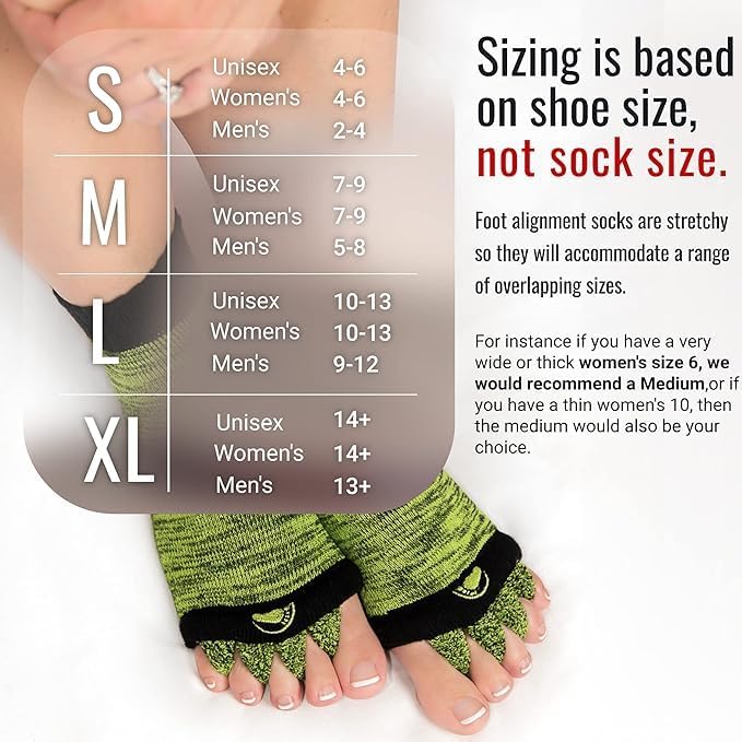 My Happy Feet Foot Alignment Socks with Toe Separators
