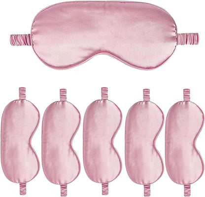 6PACK Silk Sleep Mask Satin Eye Masks Blackout Silky Eyeshade Cover Soft Blindfold Eyeshades for Women Sleeping Travel Gift