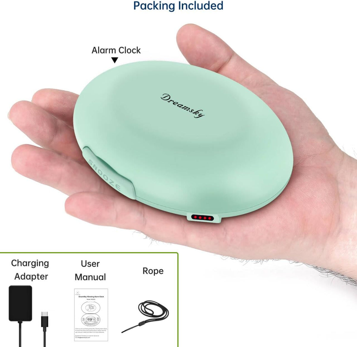 DreamSky Vibrating Alarm Clock for Heavy Sleepers Adults Under Pillow