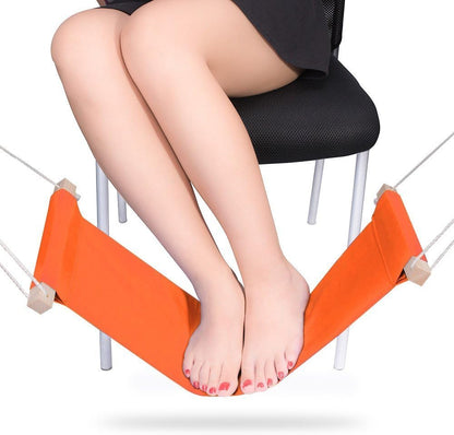 DMcore Canvas Foot Rest Hammock, Adjustable Mini Foot Rest Stand Under Desk Home Office … (Black)