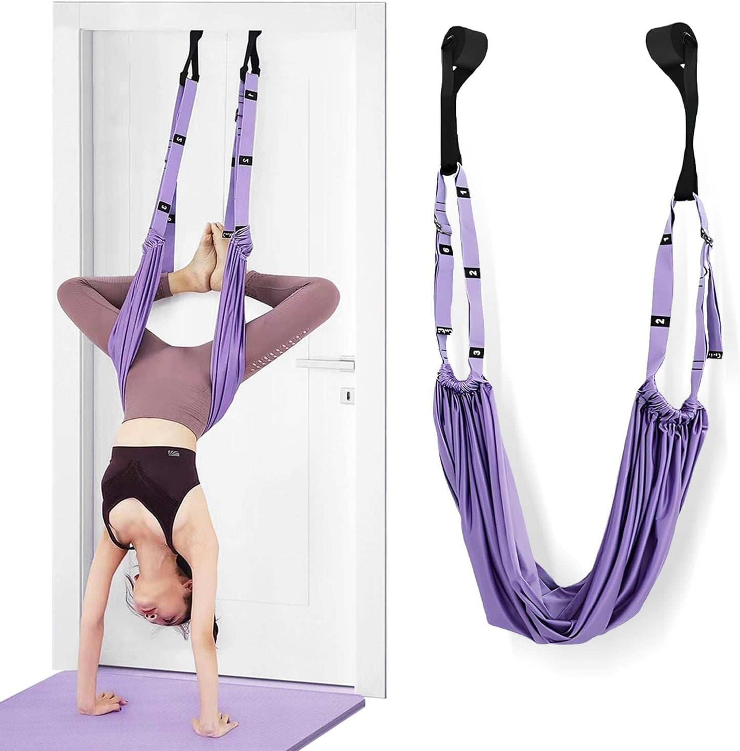 Aerial Yoga Rope for Door,Yoga Door Swing,Leg Stretcher Strap | Stretching Strap,Backbend Training Rope, Flexibility Trainer Stretching Equipment Assist Stretch for Gymnastics