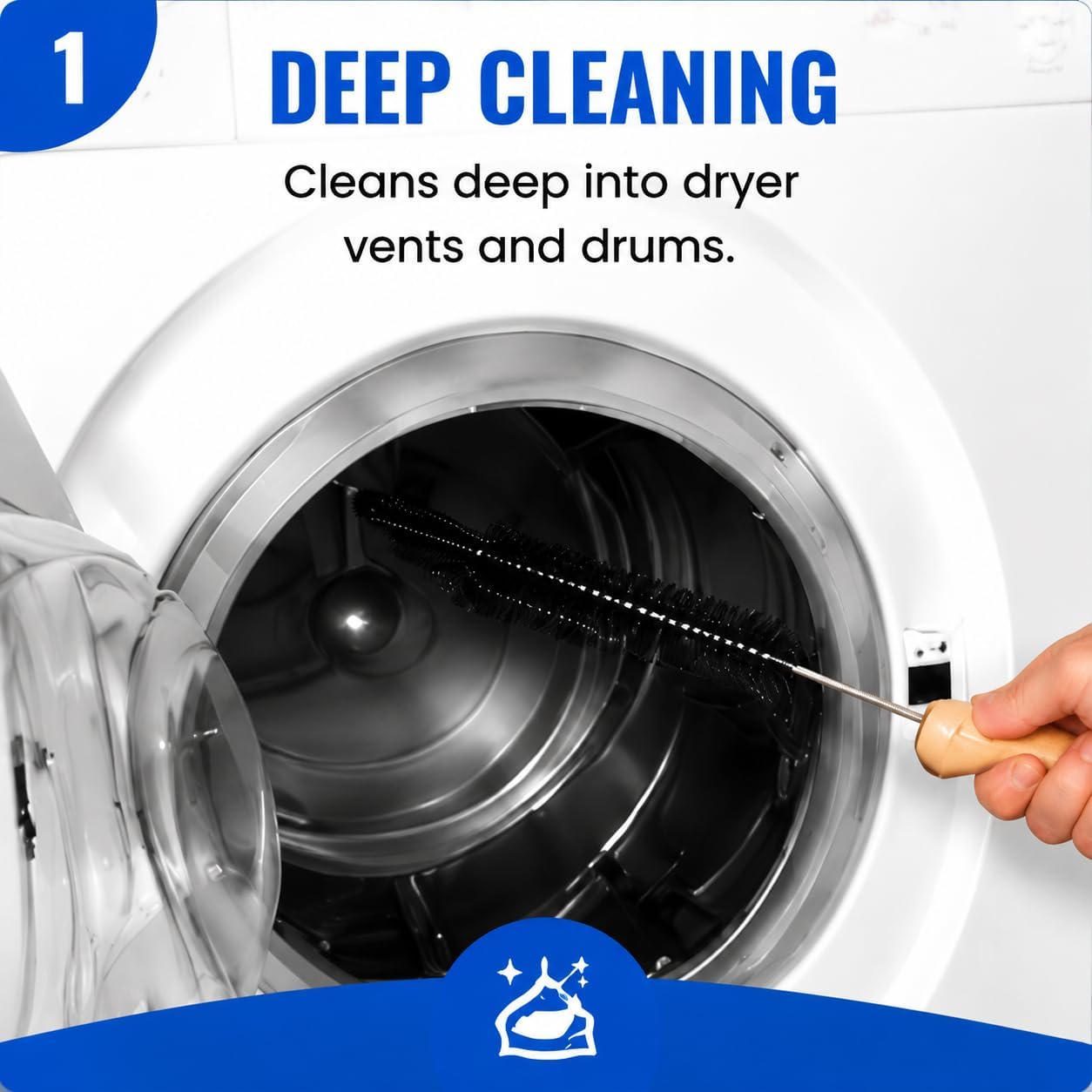 Dryer Lint Brush Vent Cleaner Lint Trap Cleaning Tool Dryer Vent Brush Long Flexible with Wood Handle 27.95Inches Medium Size for Dryer Vent Cleaning DIY Enthusiasts Homeowners (1, PCS)