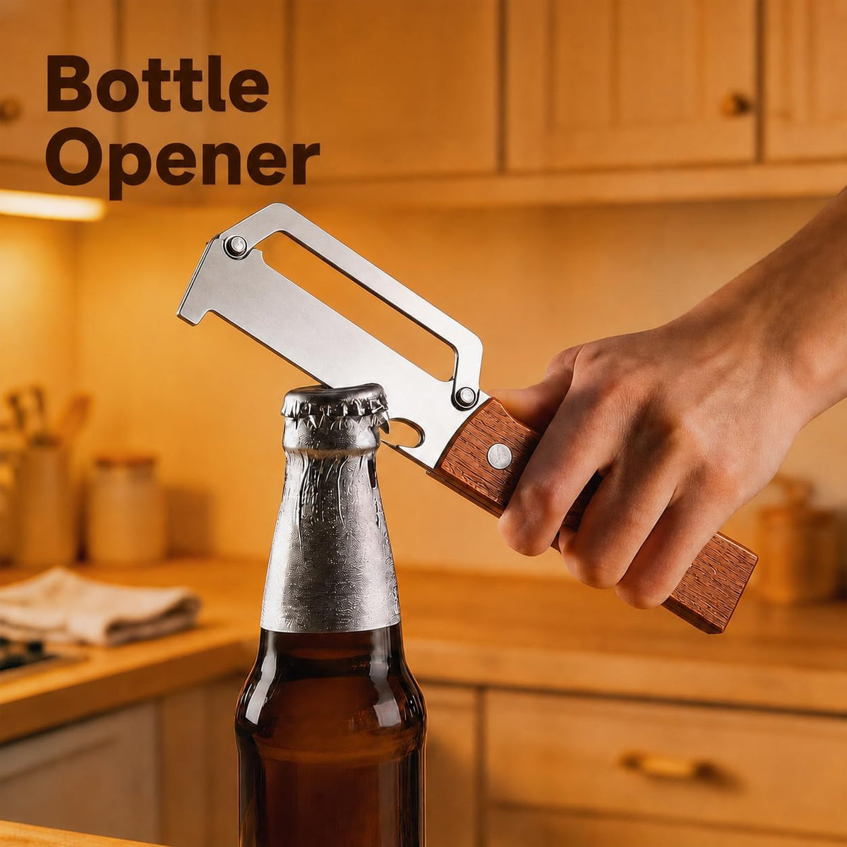 2PCS Vegetable Peeler, Stainless Steel Potato Peeler with Wooden Handle and Bottle Opener, Manual Fruit & Vegetable Peeler for Carrots, Apples, Cucumbers and Kitchen Meal Prep