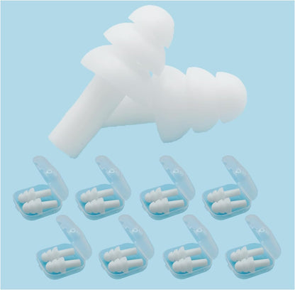 Earplugs for Sleeping Noise Cancelling, 8Pairs Reusable Ear Plugs | Super Soft Silicone, NRR 32 dB, Triple Seal Waterproof, Sleep/Swim/Concerts/Work, Washable BPA-Free, 8Colors Individual Packs
