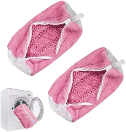 2Pcs Shoe Washing Machine Bag Laundry Shoe Bags for Washing Machine, Shoe Washing Bag Shoe Laundry Bag for Washer and Dryer Reusable Shoe Washing Bags (Grey)