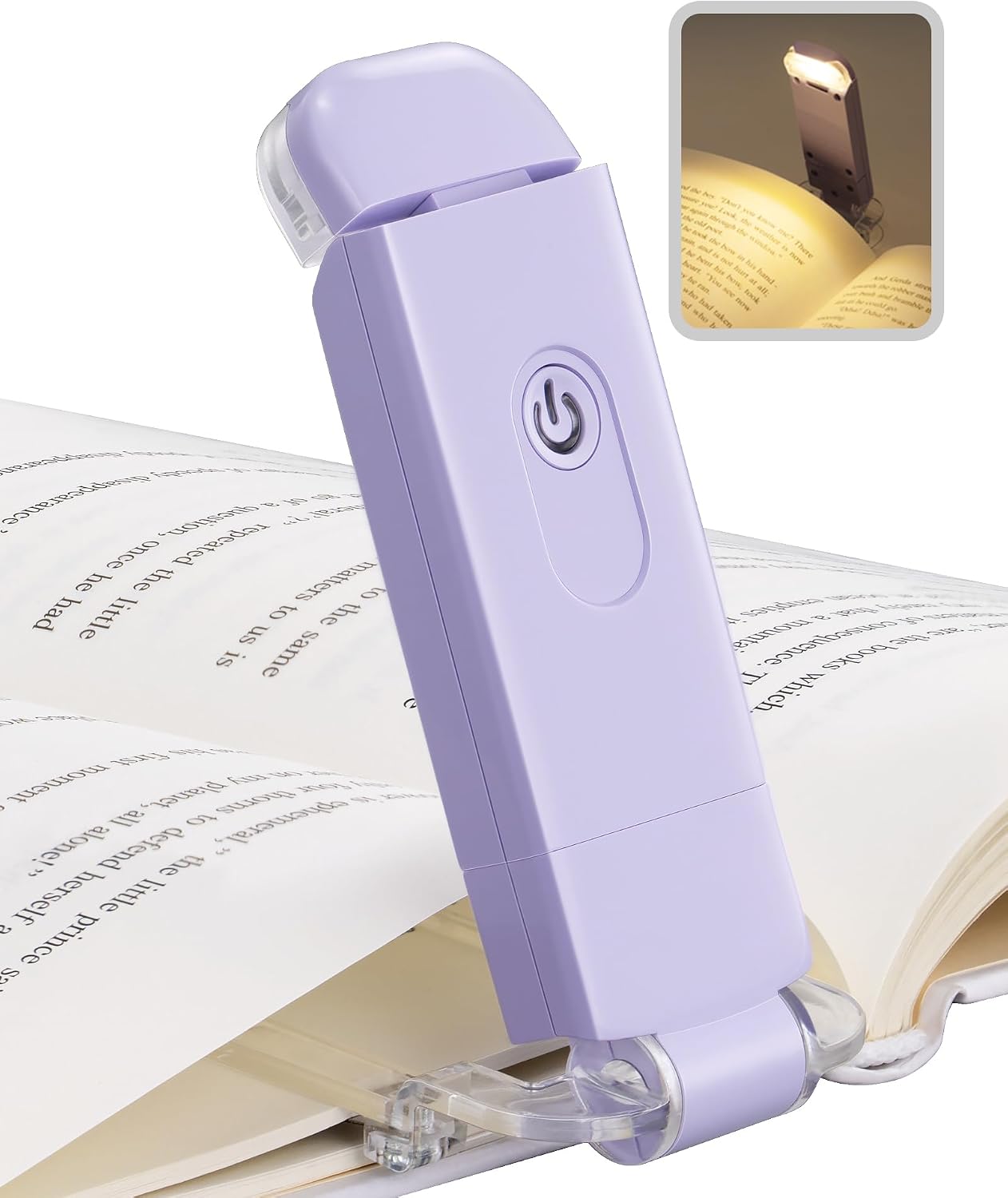 DEWENWILS USB Rechargeable Book Reading Light, 3000K Warm White, Brightness Adjustable Clip on LED Bookmark Lamp at Night in Bed, Portable Booklight for Bookworms, Kids