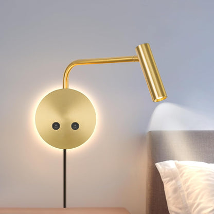 Matte Black Wall Mounted Reading Light, 3000K Flexible Headboard Reading Sconces with On Off Switch Control, Plug in/Hardwired Wall Light Fixtures with Night Light for Bedside Bedroom Bunk