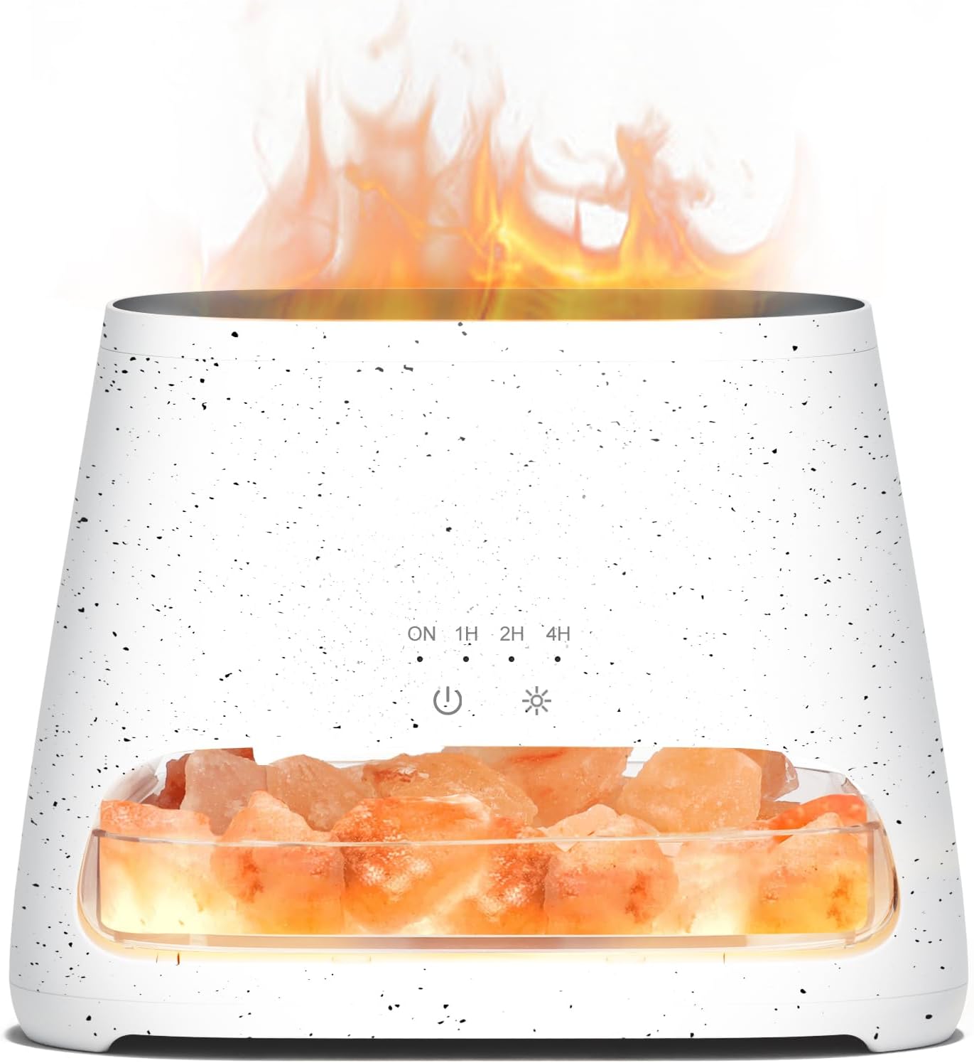 SALKING 2-in-1 Ultrasonic Essential Oil Diffuser & Himalayan Salt Lamp, Aromatherapy Diffuser Cool Mist Humidifier with Auto Off Function, 100% Pure Himalayan Pink Salt Rock, 150ml (Wooden Grain)