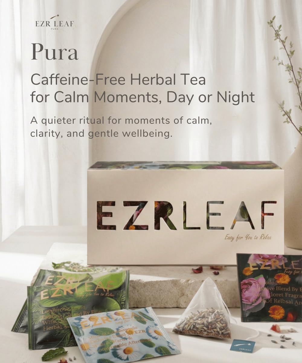EZR LEAF Pura Herbal Tea Sampler - 22ct Caffeine-Free Tea Variety Gift Set