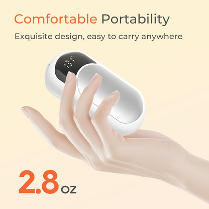 Electric Hand Warmers Rechargeable, 104–131°F with Temp & Battery Display, 3 Heat Levels, Fast Heating, Smart Temp Control, Pocket-Size, Fits in Gloves, Gifts for Women & Men