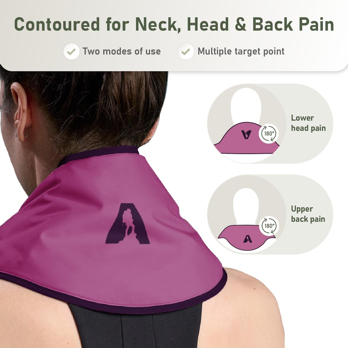 Flexible Neck Ice Pack Wrap, Soft Gel Ice Pack for Pain Relief, Hands-Free, Cervical Recovery (8" x 23") - Purple