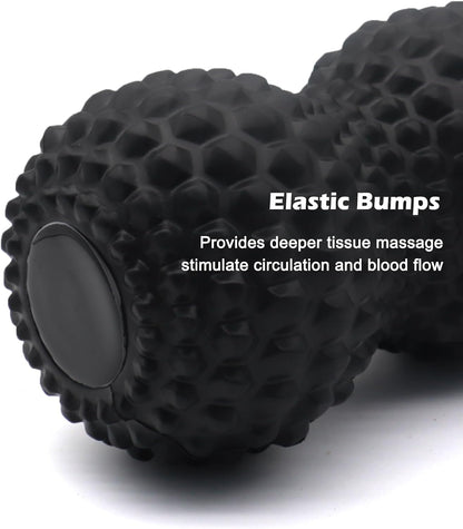 KITWILD Peanut Massage Ball, Double Lacrosse Massage Roller Ball, Black | Deep Tissue Muscle Massage, Physical Therapy, Myofascial Release, Muscle Knots, Yoga Therapy