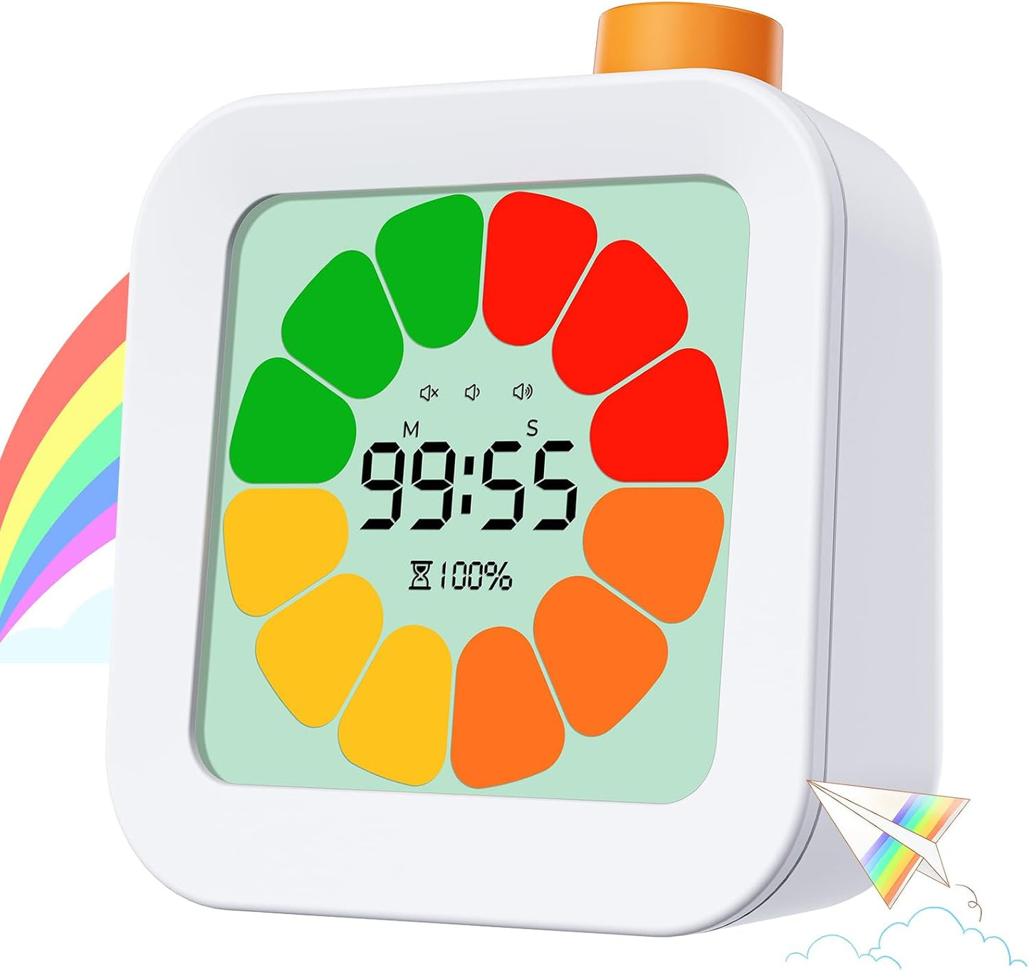 EooCoo School Supplies for Kids Visual Timer for ADHD & Autism, Digital Countdown Timer with Smiley Face-Style Visual Time Progress, Easy Time Management Tool, Classroom Learning & Home Daily Routines