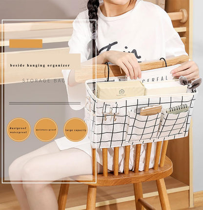 Bunk Bed Organizer, Bedside Caddy Hanging Bed Organizer Storage Bag With Pockets, for College Dorm Rooms Bed, Hospital Bed, Baby Bed Rails,Fishing Chair 14.2 * 4.5 * 7.7inch,Flower