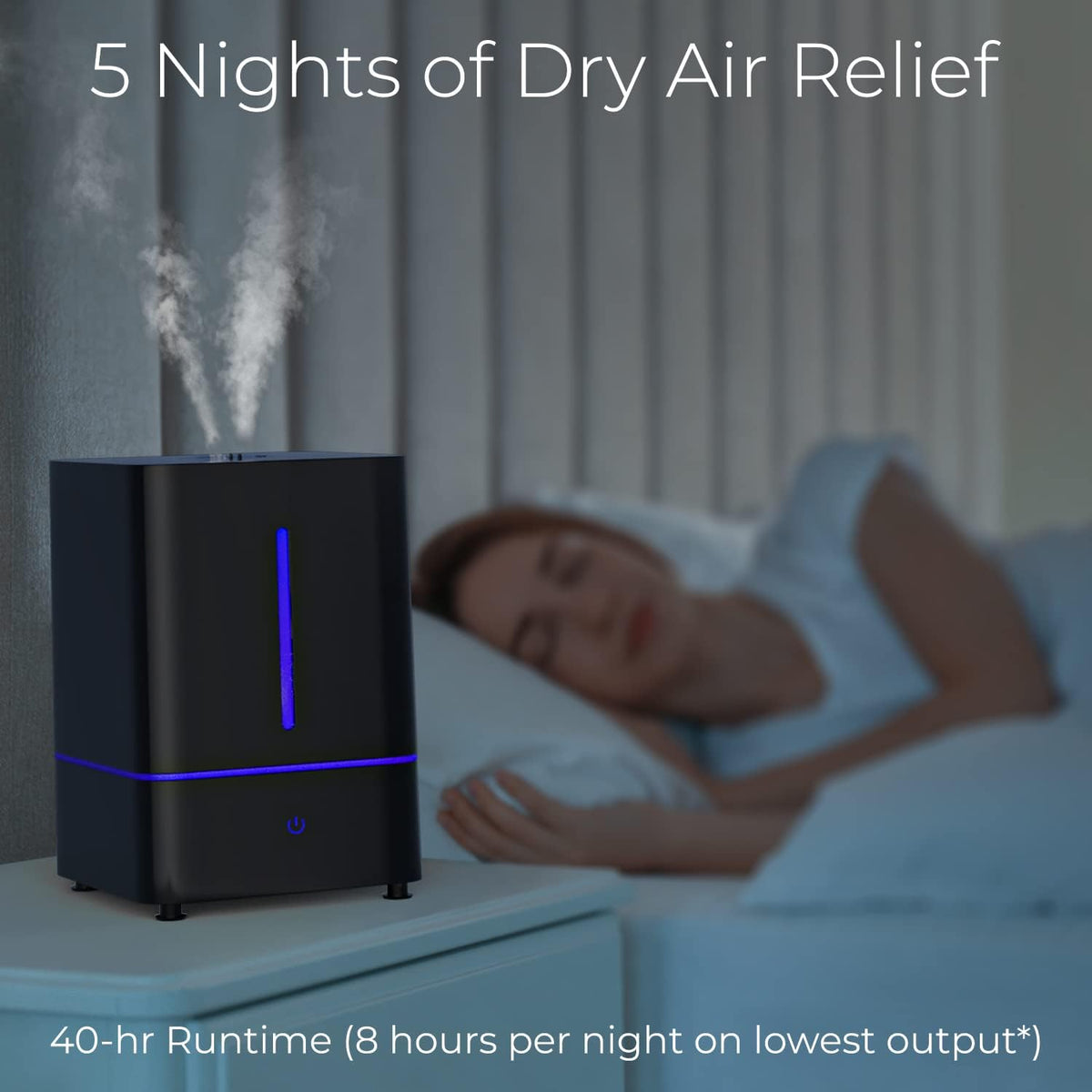 Everlasting Comfort 2.5L Kids Humidifiers for Bedroom - Easy to Clean 24HR Runtime No-Filter Quiet Kids & Baby Humidifier for Nursery, Home, Plants, Allergies, Dry Skin, Congestion, Indoor