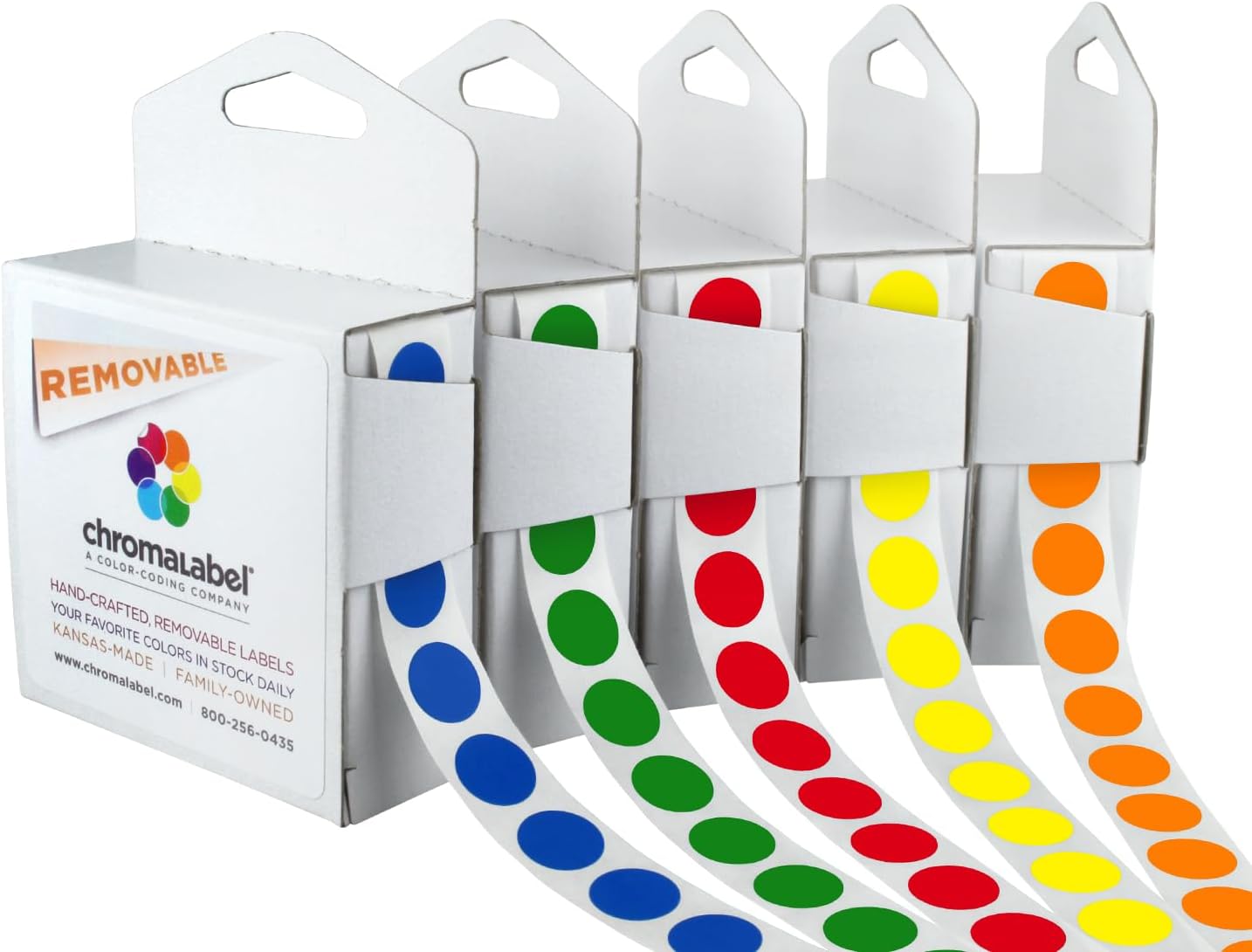 Removable Green Dot Stickers, 1/2 Inch, 1000/Box | Inventory Circle Labels with Removable Adhesive for Offices, Classrooms, Food Service, and Medical Settings. Made in USA