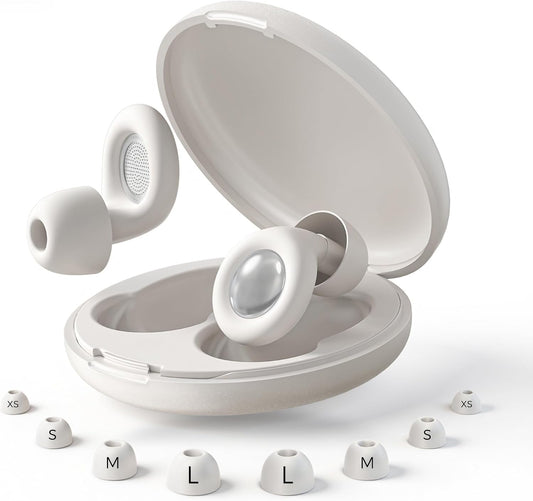 Reusable Sleep Noise-Canceling Earplugs, High-Fidelity Hearing Protection Earplugs, Ideal for Concerts, Travel, Library, Sleep, and Deep Focus Work | 20-35dB Noise Reduction(White)