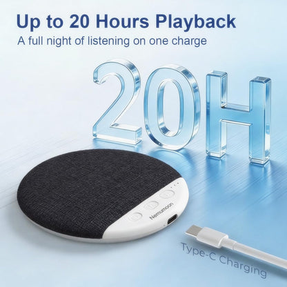 Mini Pillow Speaker for Sleeping, Ultra-Thin Bluetooth Speaker Under Pillow Speaker with White Noise Sound Machine Headphone-Free Sleep Speaker for Adult for Gift-Black