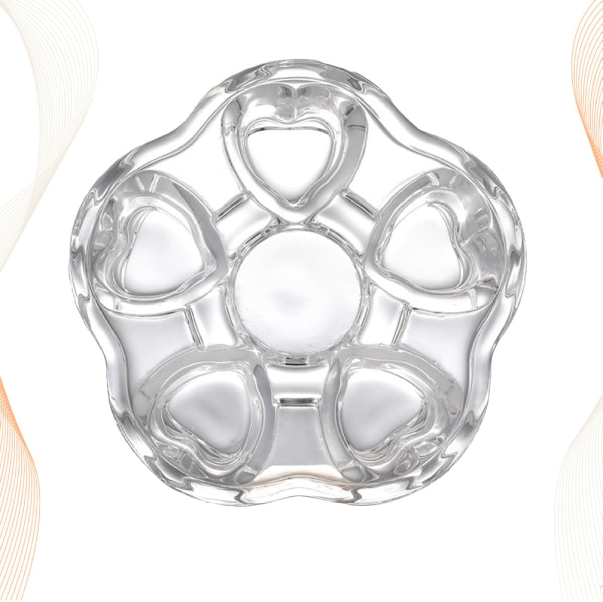 PRETYZOOM Stylish Heart-Shaped Glass Tea Pot Base Insulated Heating Crystal Stand for Home and Office Use