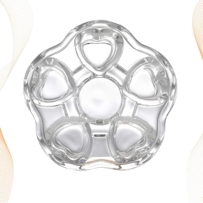 PRETYZOOM Stylish Heart-Shaped Glass Tea Pot Base Insulated Heating Crystal Stand for Home and Office Use