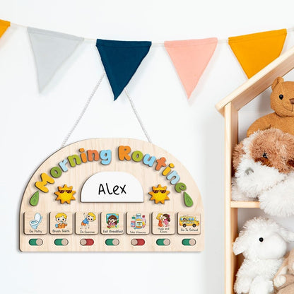 Morning Routine Chart for Toddler, Daily Routine Chart for Kids Age 2-6, Morning Schedule for Boy Girls, Visual Schedule, Chore Chart for Kids