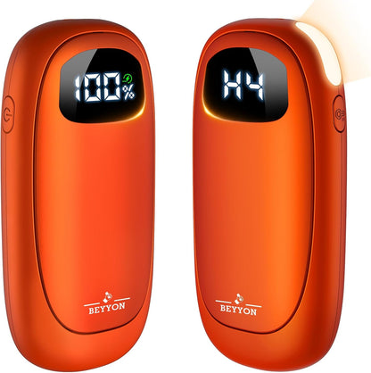 Hand Warmers Rechargeable-Electric Hand Warmers, Max 16 Hrs Warmth Up to 127℉, LED Display & Flashlight, Dual-Side Heating Portable Heater for Golf Hunting Camping for Men Women, Valentine's Day Gifts