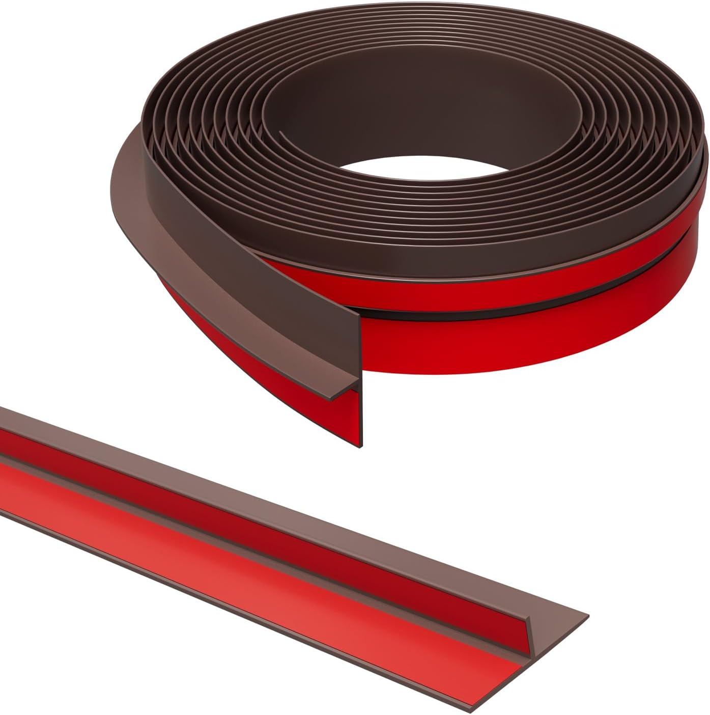 Elvone T-Shaped Weather Stripping Seal, Clear Silicone, 1.97 in x 20 ft | Flexible door seal strip covers door, window, and bathroom gaps; peel-and-stick design helps reduce drafts