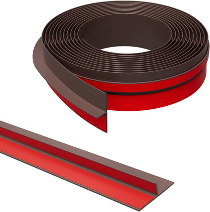 Elvone T-Shaped Weather Stripping Seal, Clear Silicone, 1.97 in x 20 ft | Flexible door seal strip covers door, window, and bathroom gaps; peel-and-stick design helps reduce drafts