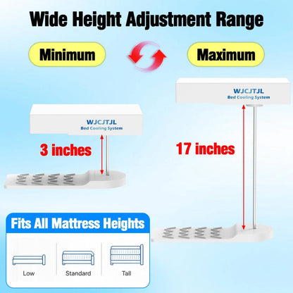 Bed Fan Under Sheets, Bed Cooling System with Adjustable Fan Speed (White) | Bed Cooling Fan for Bedroom, Bed Airflow System for Night Sweats, Hot Sleepers, Fits All Mattress Heights, Easy Installation