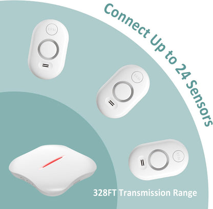 WiFi Water Leak Detector for Home with App Alert, 2.4Ghz Gateway + 6 Sensor | 120dB Water Flood/Drip Alarm for Basement/Kitchen/Bathroom/Toilet/Laundry Room,Under Sink/Pipe/Faucet Leakage Detection