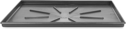 Camco Low Profile Washing Machine Drain Pan with PVC Fitting, 29 inch x 33 inch ID and 31 inch x 35 inch OD - Protects Your Floors from Washing Machine Leaks - Easy to Use - Pewter - 20788