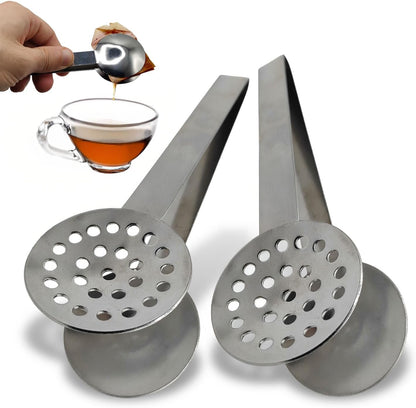 2 Pack Tea Bag Squeezer Stainless Steel Tea Bag Squeezer Tongs Strainer Gripper Picker
