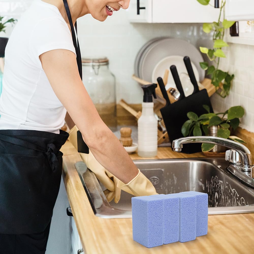 Magic Blackstone Griddle Scraper，4 Pack Gray Stone Cleaning Block Clean Brick for Grill, Removing Stains BBQ，Pool, Racks, Baking Steel, Oven, Flat Top Cookers, Utensils, Exfoliation Dead Skin, Toilet