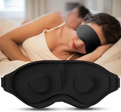 Sleep Mask for Side Sleeper Women Men, Light Blocking Eye Mask for Sleeping, 3D Contoured Cup Sleeping Mask for Zero Eye Pressure, with Adjustable Elastic Strap for Sleep Travel, Pink