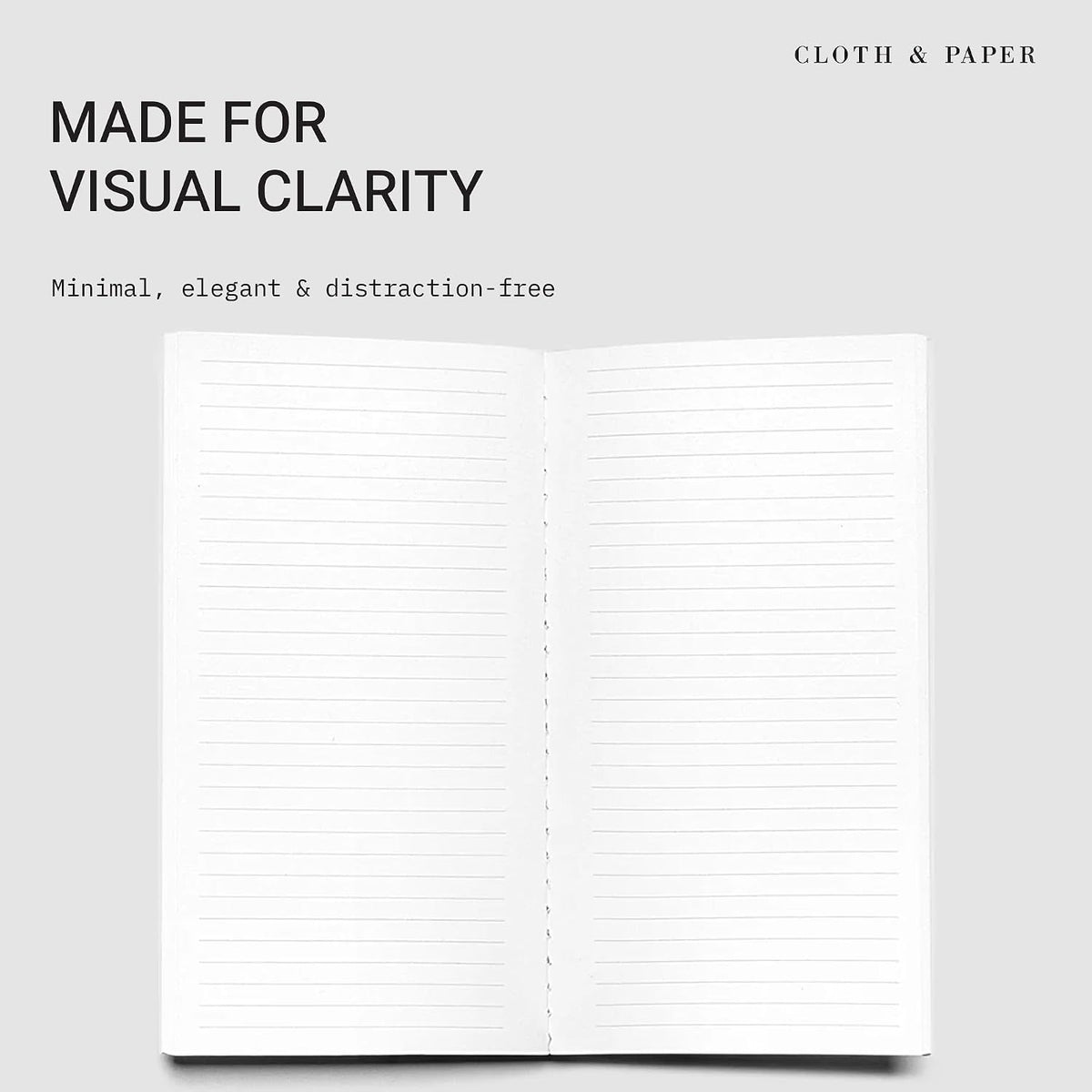 Cloth & Paper Travel Notebook | Daily Wellness Planner – Smoked Salt | Pocket Plus Wellness Planner 3.2" x 6" | Habit Tracker & Self Care Journal for Goals, Gratitude & Reflection – Soft Touch Cover