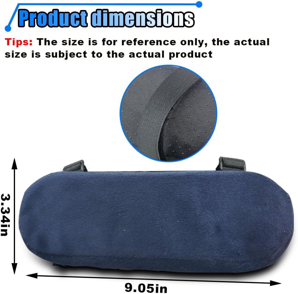 2PCS Car Seat Armrest Covers, Soft & Comfortable Office Chair Arm Pad, Anti-Scratch Car Armrest Cushion, Universal Car Armrest Pillow Protector Cover for Most Cars (Black)